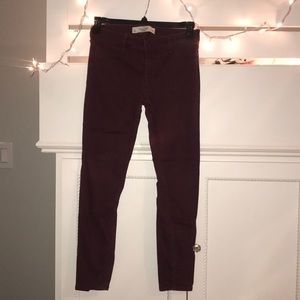 Abercrombie Maroon Skinny Jeans